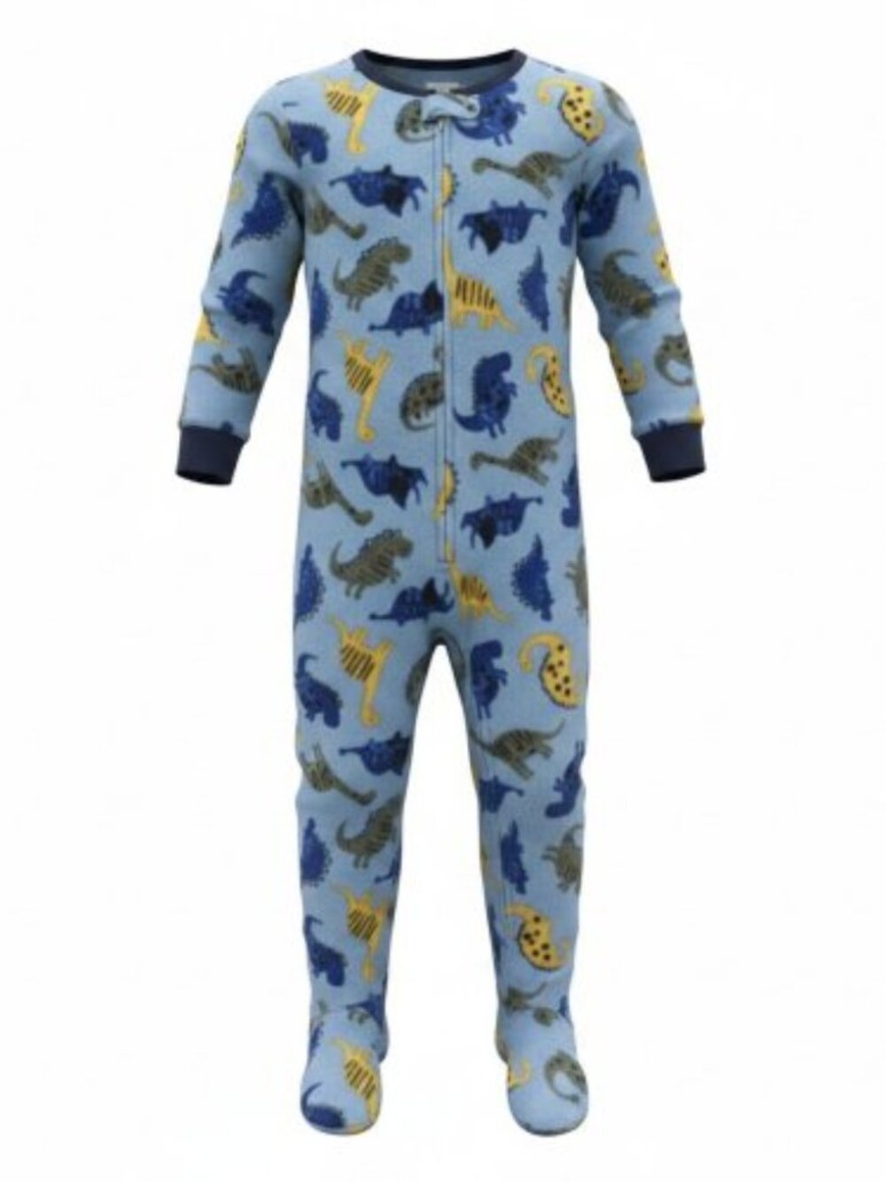 KIDS HEADQUARTERS Blue Dinosaur Print Fleece Blanket Sleeper Pajamas Boys 2T